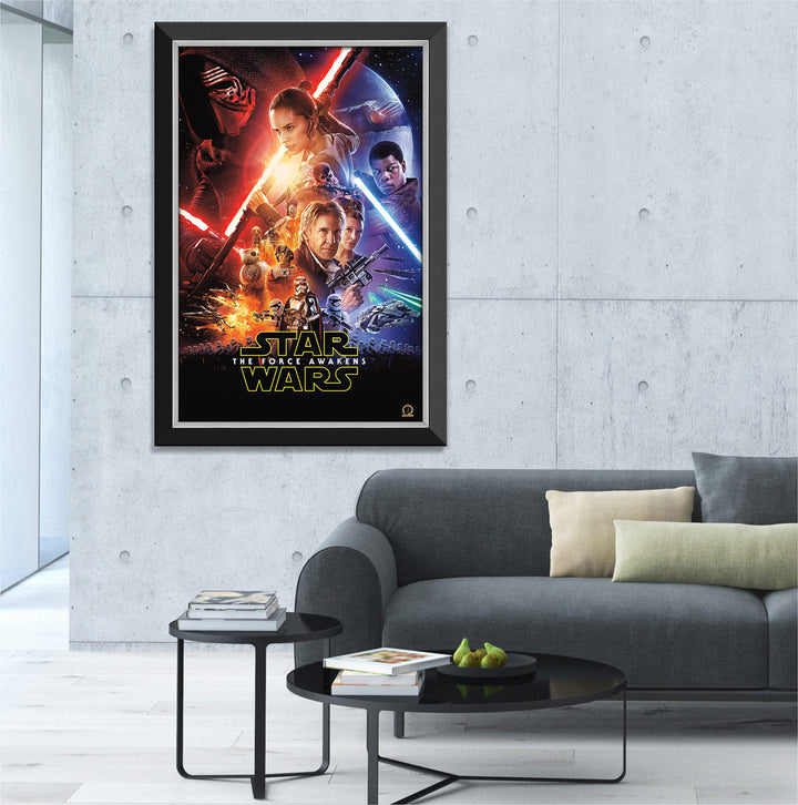 Star Wars Ep Vii The Force Awakens - Movie Poster Reprint Framed Canvas, Star Wars, Pop Culture Art, Movies, Collectibile Memorabilia, AAAPM32607