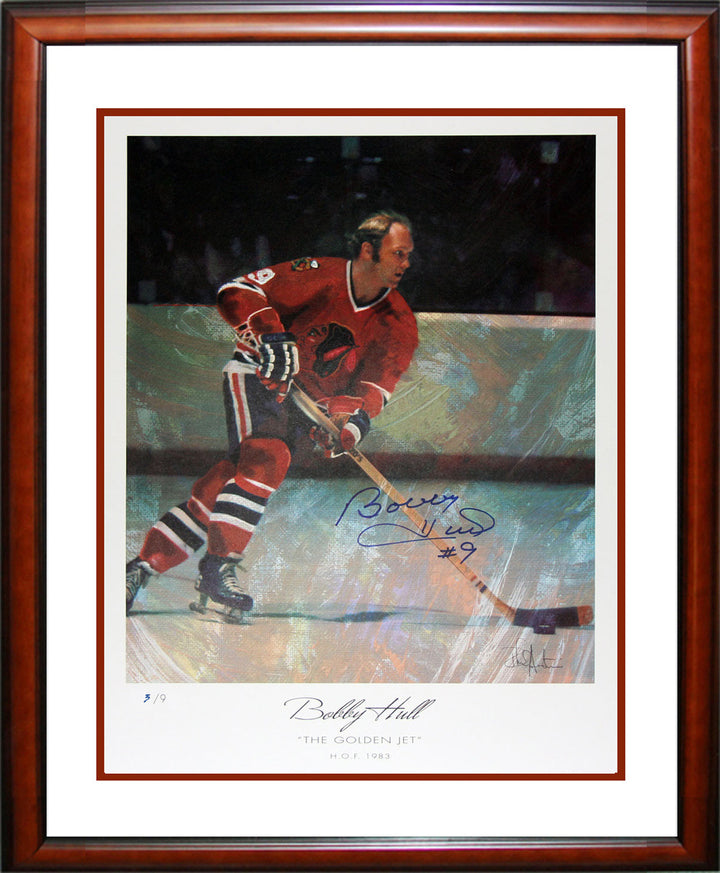 Autographed Bobby Hull Lithograph Ltd. Ed. /9 Chicago Blackhawks, Chicago Blackhawks, NHL, Hockey, Autographed, Signed, AAPCH31625