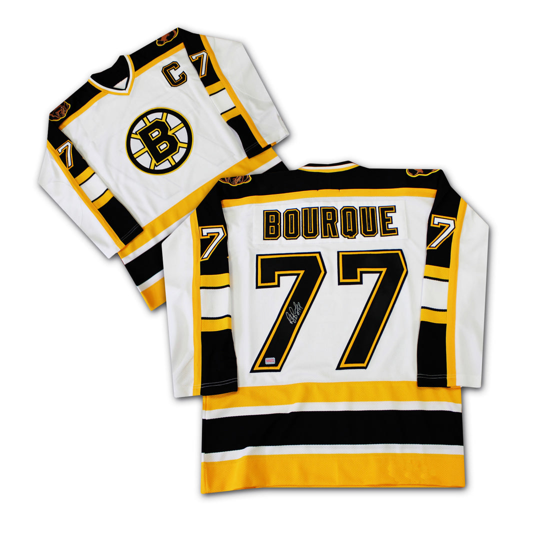 Raymond Bourque Autographed White Boston Bruins Jersey, Boston Bruins, NHL, Hockey, Autographed, Signed, AAAJH31022