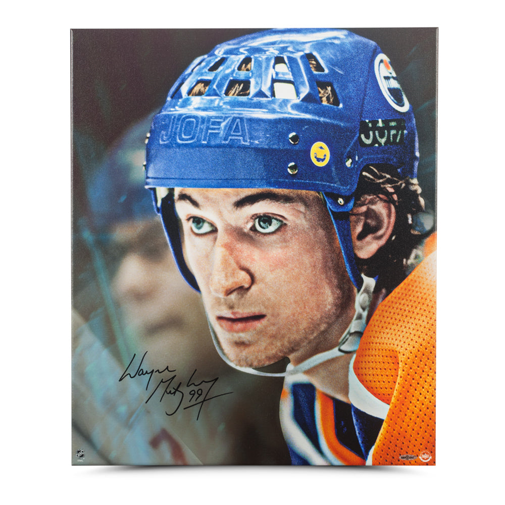 Wayne Gretzky Signed Up Close & Personal Wrapped Canvas 20X24