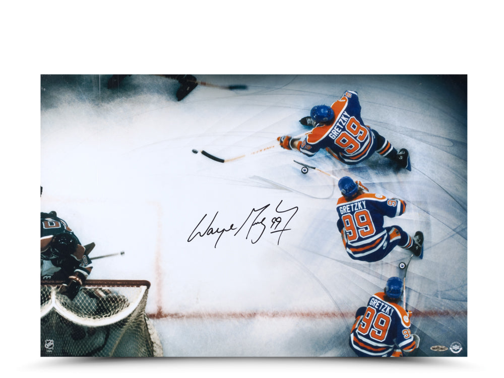 Wayne Gretzky Signed Edmonton Oilers Wrap Around 24X 16 Photograph - Unframed