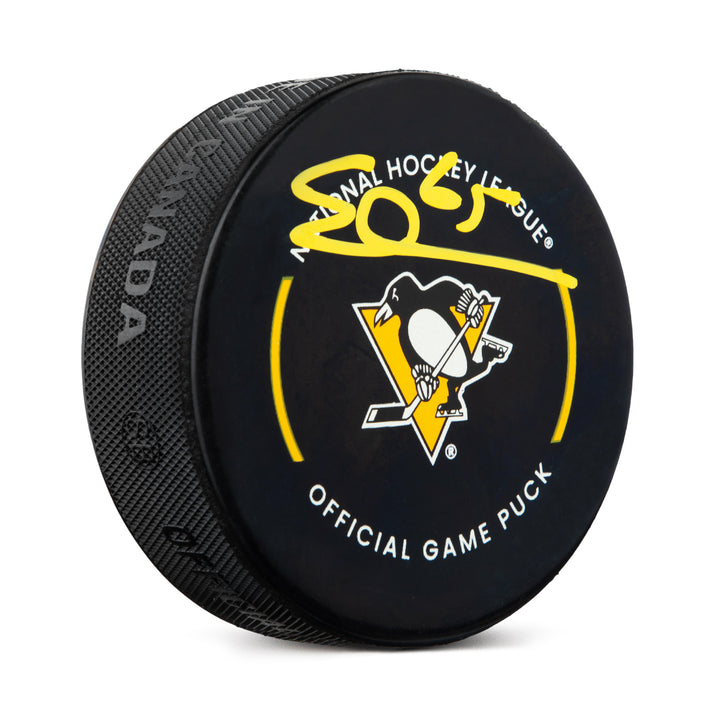 erik karlsson signed pittsburgh penguins official game puck