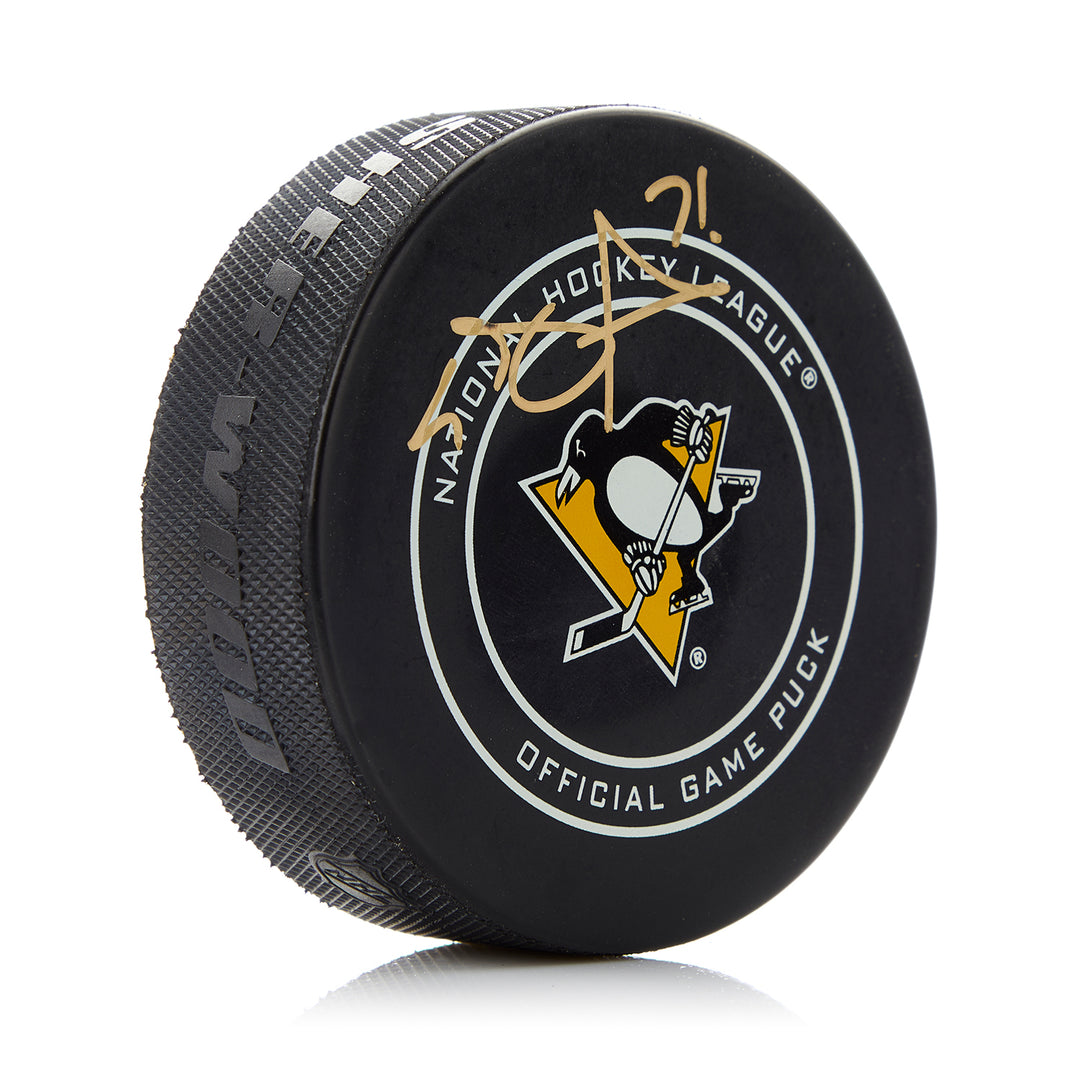 evgeni malkin pittsburgh penguins signed official game model hockey puck