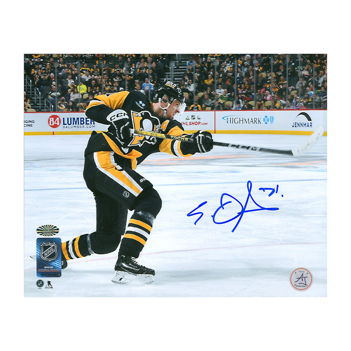 evgeni malkin autographed pittsburgh penguins slapshot 8x10 photo
