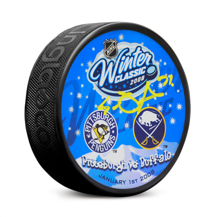 evgeni malkin signed pittsburgh penguins 2008 winter classic souvenir puck