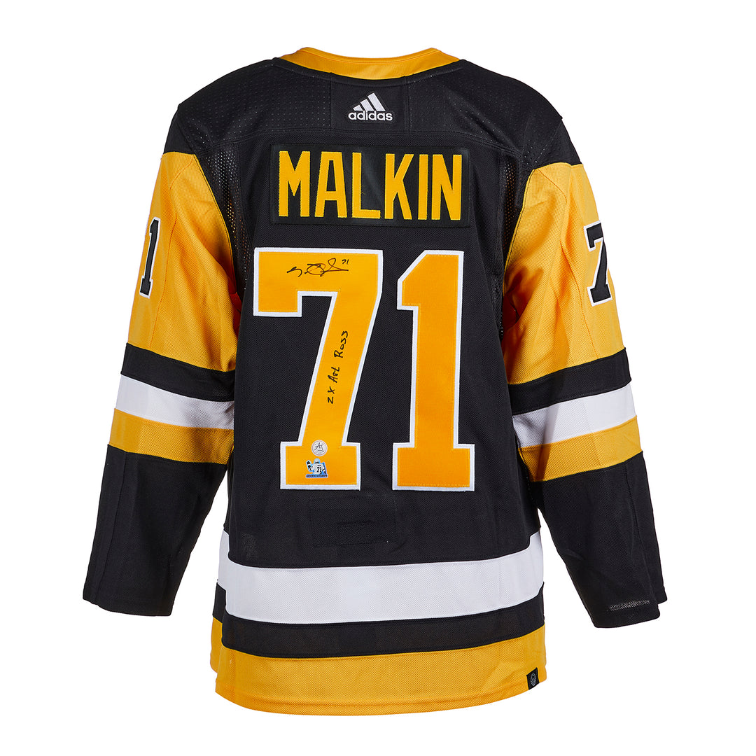 evgeni malkin signed pittsburgh penguins art ross adidas jersey