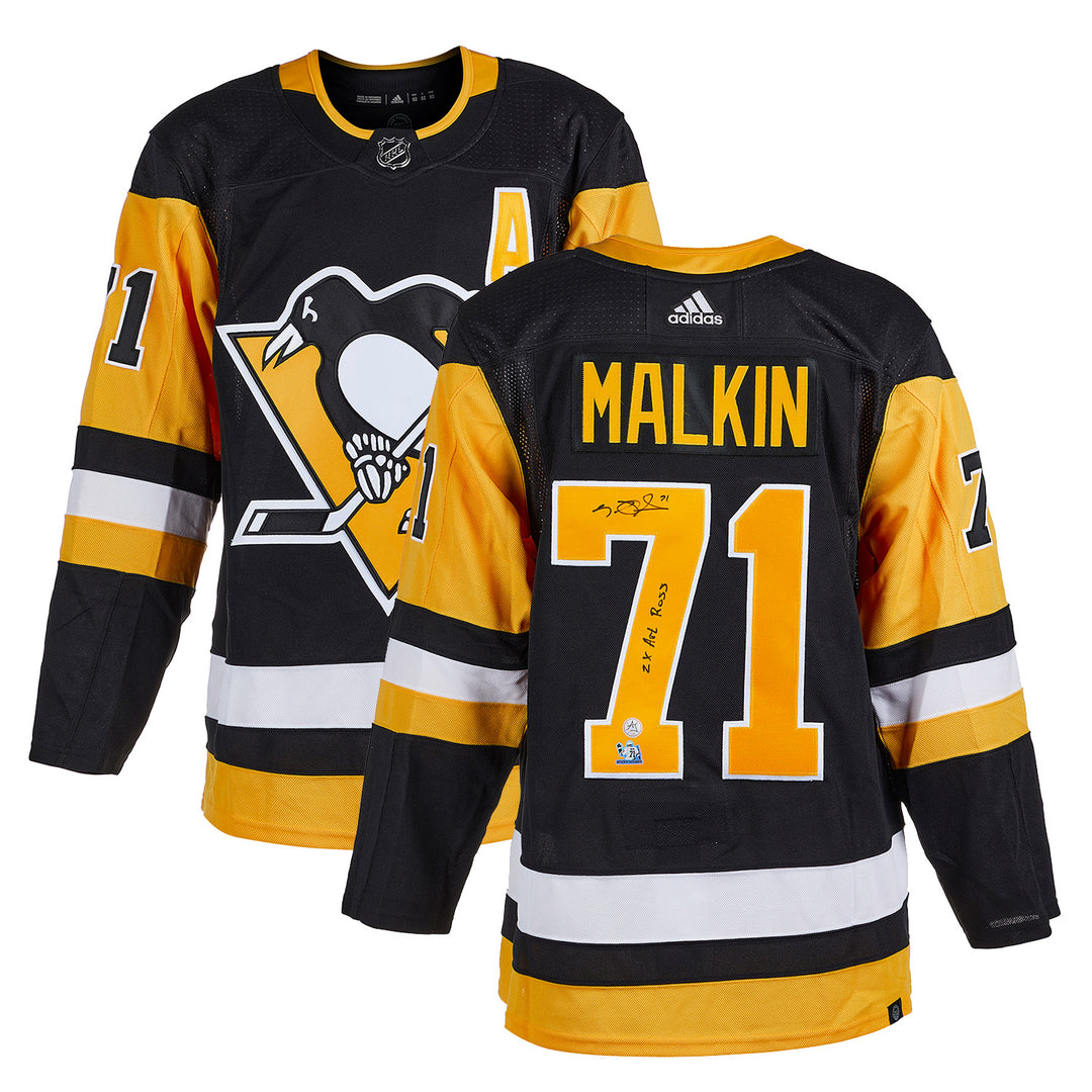 evgeni malkin signed pittsburgh penguins art ross adidas jersey