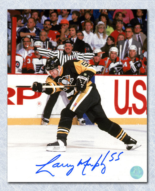 larry murphy pittsburgh penguins autographed slapshot 8x10 photo