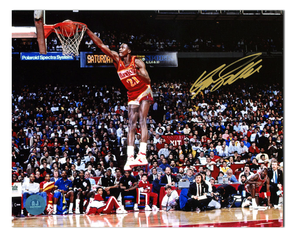 dominique wilkins atlanta hawks autographed slam dunk contest 8x10 photo