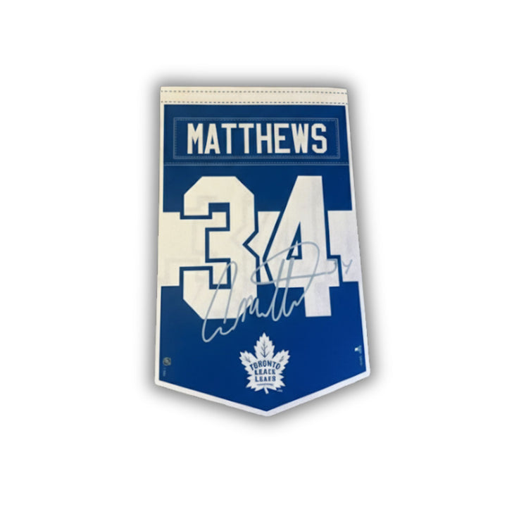 Auston Matthews Toronto Maple Leafs Arena Pennant 15X24" Facsimile Signature, Toronto Maple Leafs, NHL, Hockey, Collectibile Memorabilia, AACMH33445