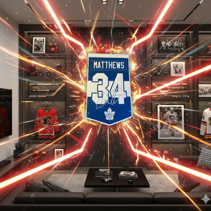 Auston Matthews Toronto Maple Leafs Arena Pennant 15X24" Facsimile Signature, Toronto Maple Leafs, NHL, Hockey, Collectibile Memorabilia, AACMH33445