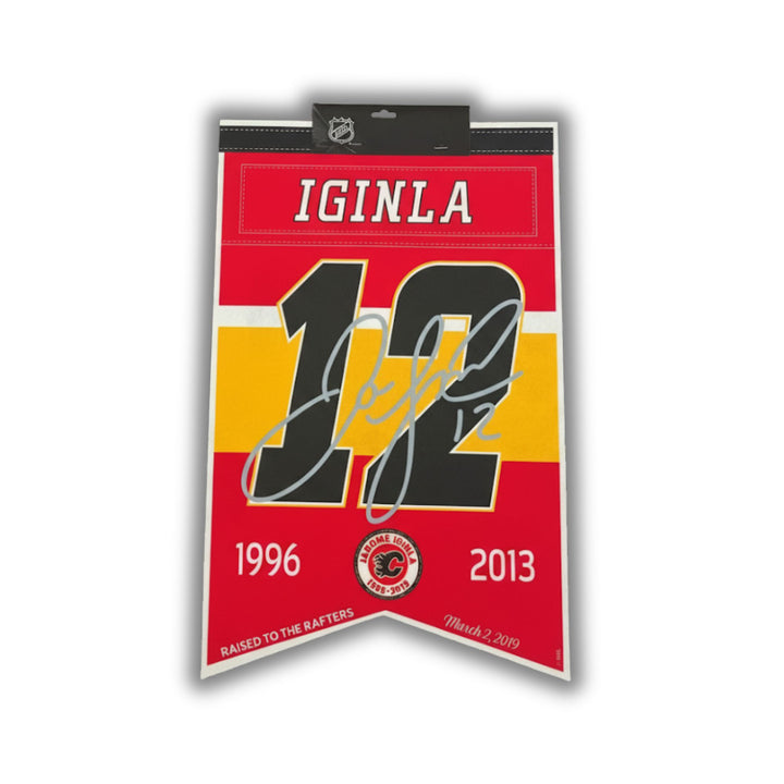 Jarome Iginla Calgary Flames Arena Banner 15X24" Facsimile Signature, Calgary Flames, NHL, Hockey, Collectibile Memorabilia, AACMH33448