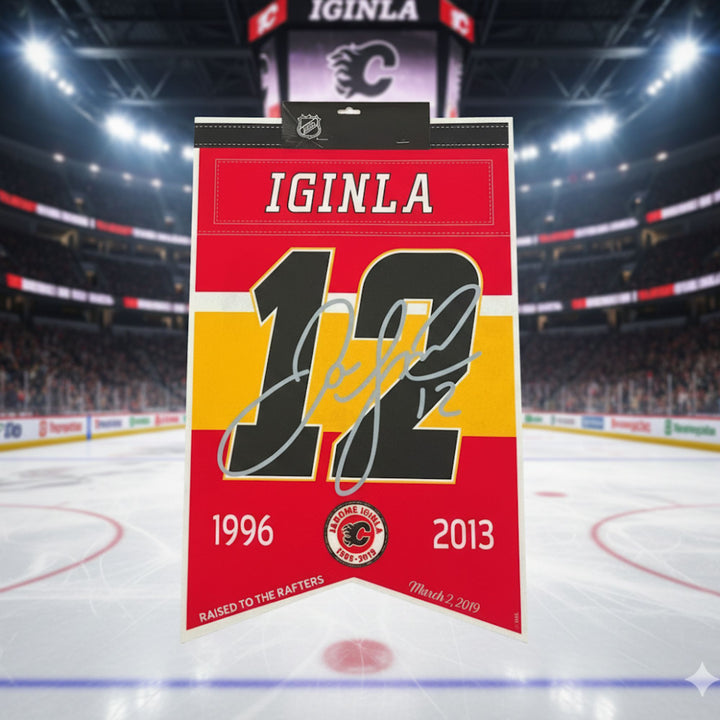 Jarome Iginla Calgary Flames Arena Banner 15X24" Facsimile Signature, Calgary Flames, NHL, Hockey, Collectibile Memorabilia, AACMH33448
