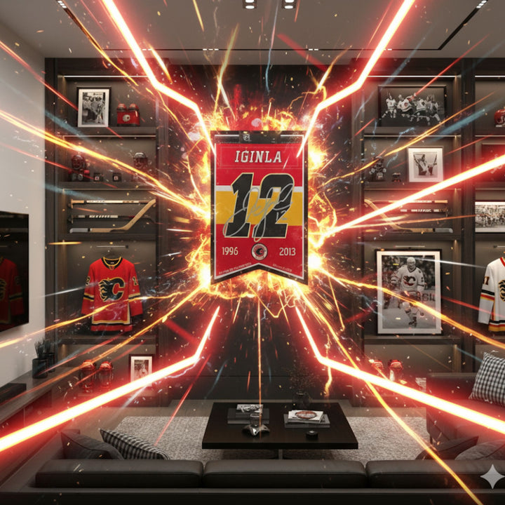 Jarome Iginla Calgary Flames Arena Banner 15X24" Facsimile Signature, Calgary Flames, NHL, Hockey, Collectibile Memorabilia, AACMH33448