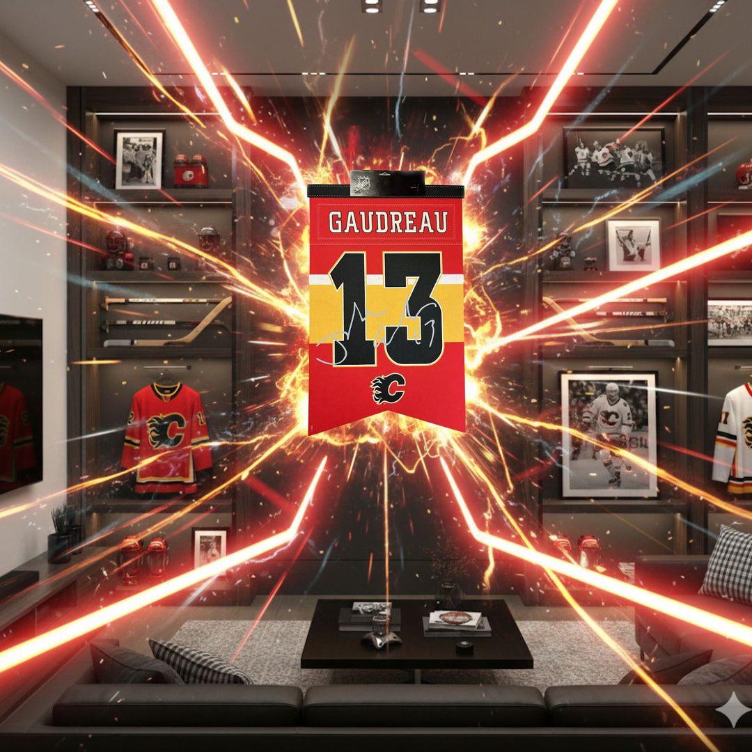 Johnny Gaudreau Calgary Flames Arena Banner 15X24" Facsimile Signature, Calgary Flames, NHL, Hockey, Collectibile Memorabilia, AACMH33443