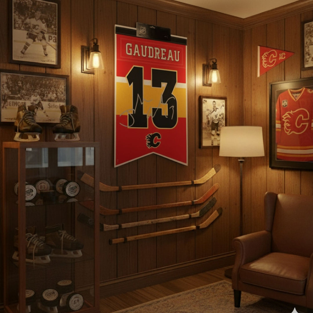 Johnny Gaudreau Calgary Flames Arena Banner 15X24" Facsimile Signature, Calgary Flames, NHL, Hockey, Collectibile Memorabilia, AACMH33443