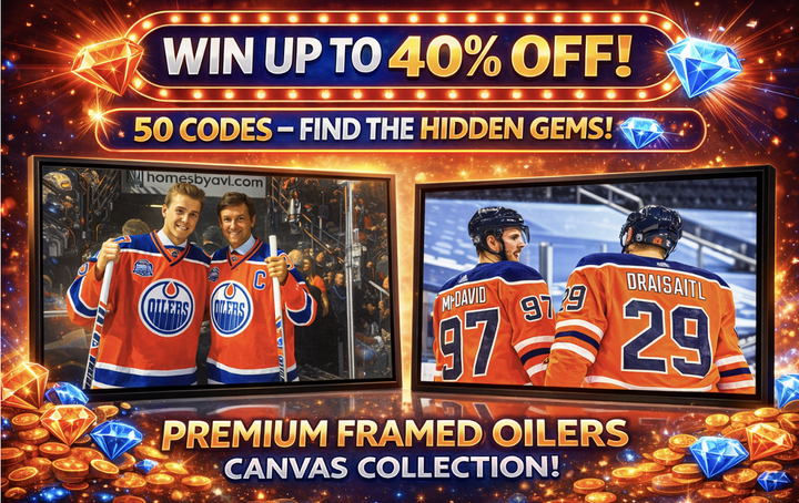CONNOR MCDAVID & LEON DRAISAITL FRAMED CANVAS - EDMONTON OILERS (31.5" BY 22.5")