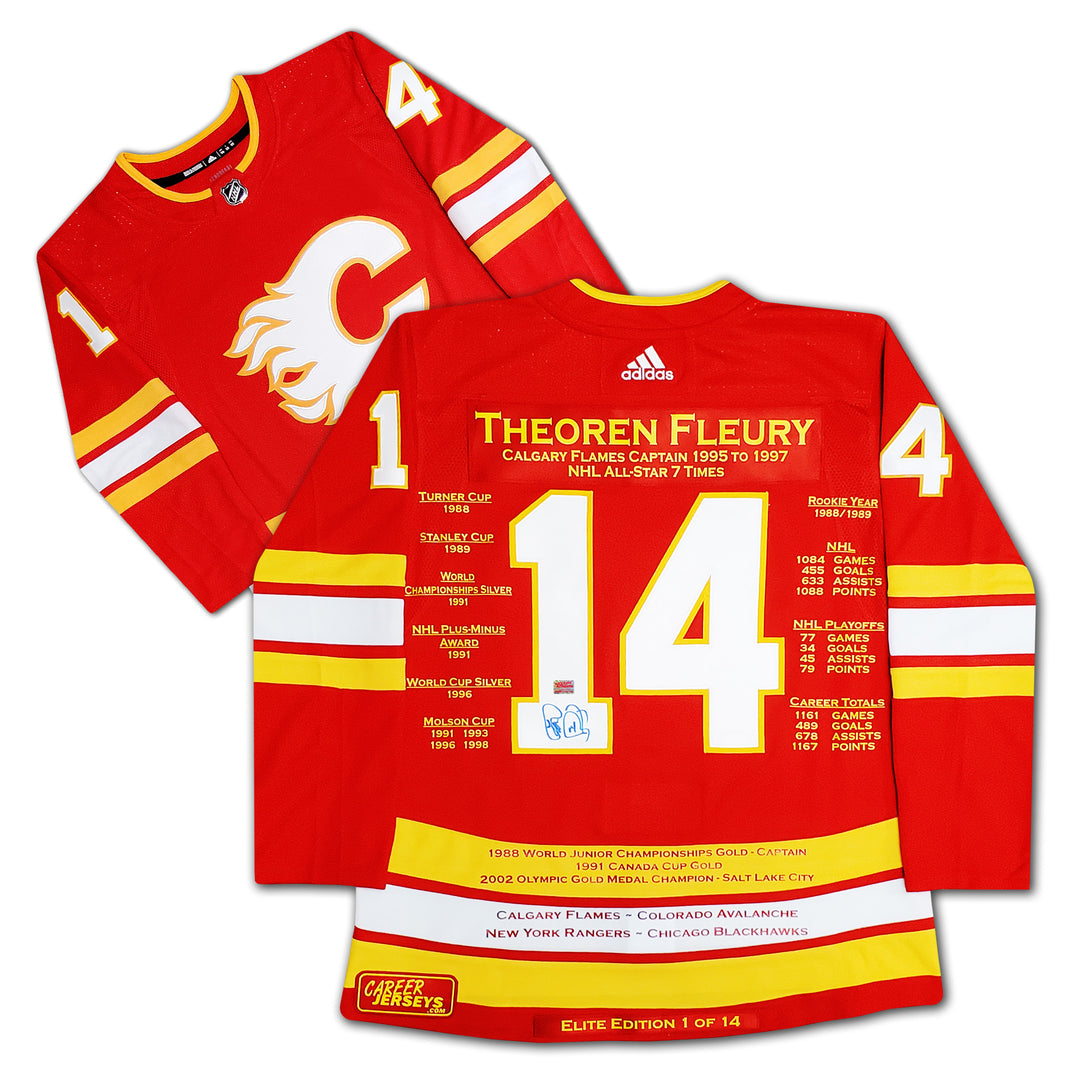 Theoren Fleury Career Jersey Limited Edition #1 Of 14 Signed - Calgary Flames, Calgary Flames, NHL, Hockey, Autographed, Signed, CJPCH32859