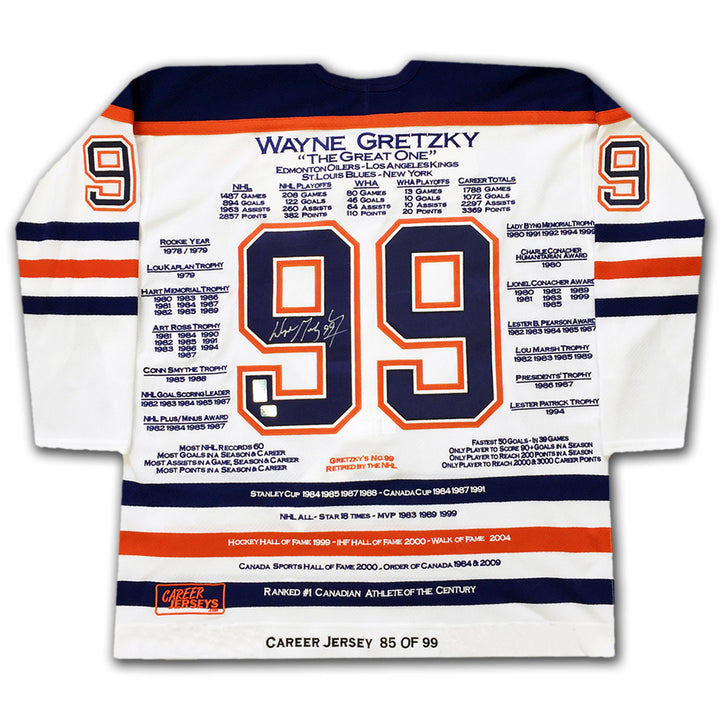 Wayne Gretzky Career Jerseys Pair Matching Ltd Ed 85 Of 99 Cup Year - Signed, Edmonton Oilers, NHL, Hockey, Autographed, Signed, CJPCH32659