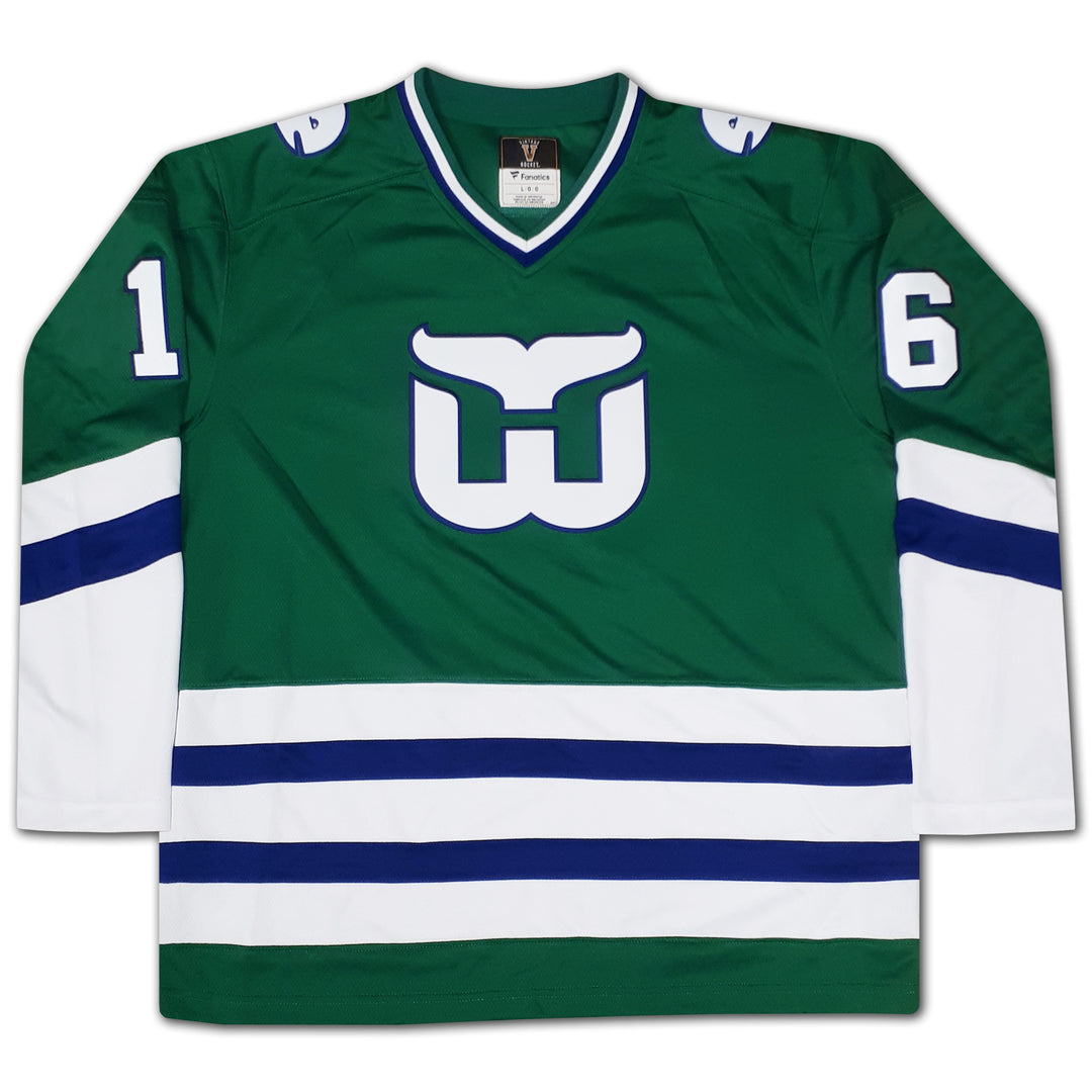 Bobby Hull Career Jersey Signed Hartford Whalers Green Ltd Ed /16, Hartford Whalers, NHL, Hockey, Autographed, Signed, CJCJH33035