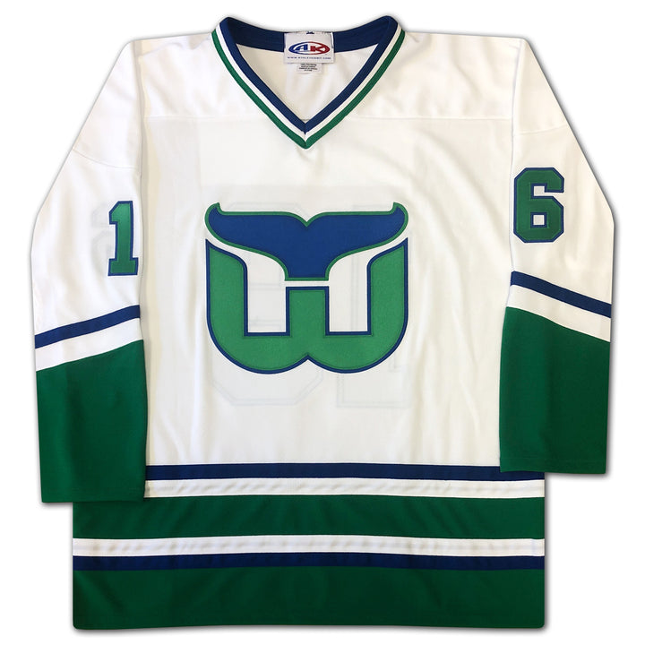Bobby Hull Career Jersey Hartford Whalers White Ltd Ed /16, Hartford Whalers, NHL, Hockey, Autographed, Signed, CJCJH33036