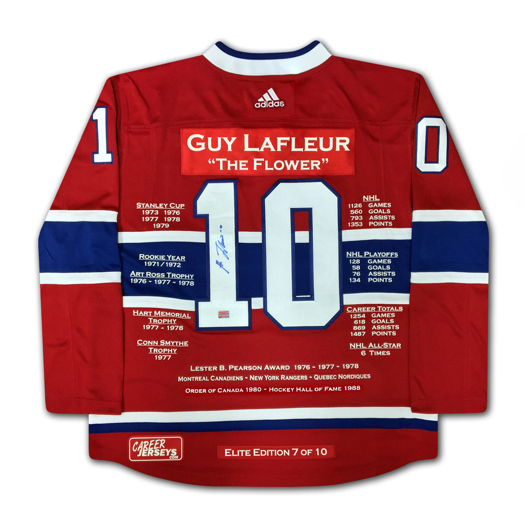 Guy Lafleur Career Jersey Red Elite Edition Of 10 Signed - Montreal Canadiens, Montreal Canadiens, NHL, Hockey, Autographed, Signed, CJCJH33054
