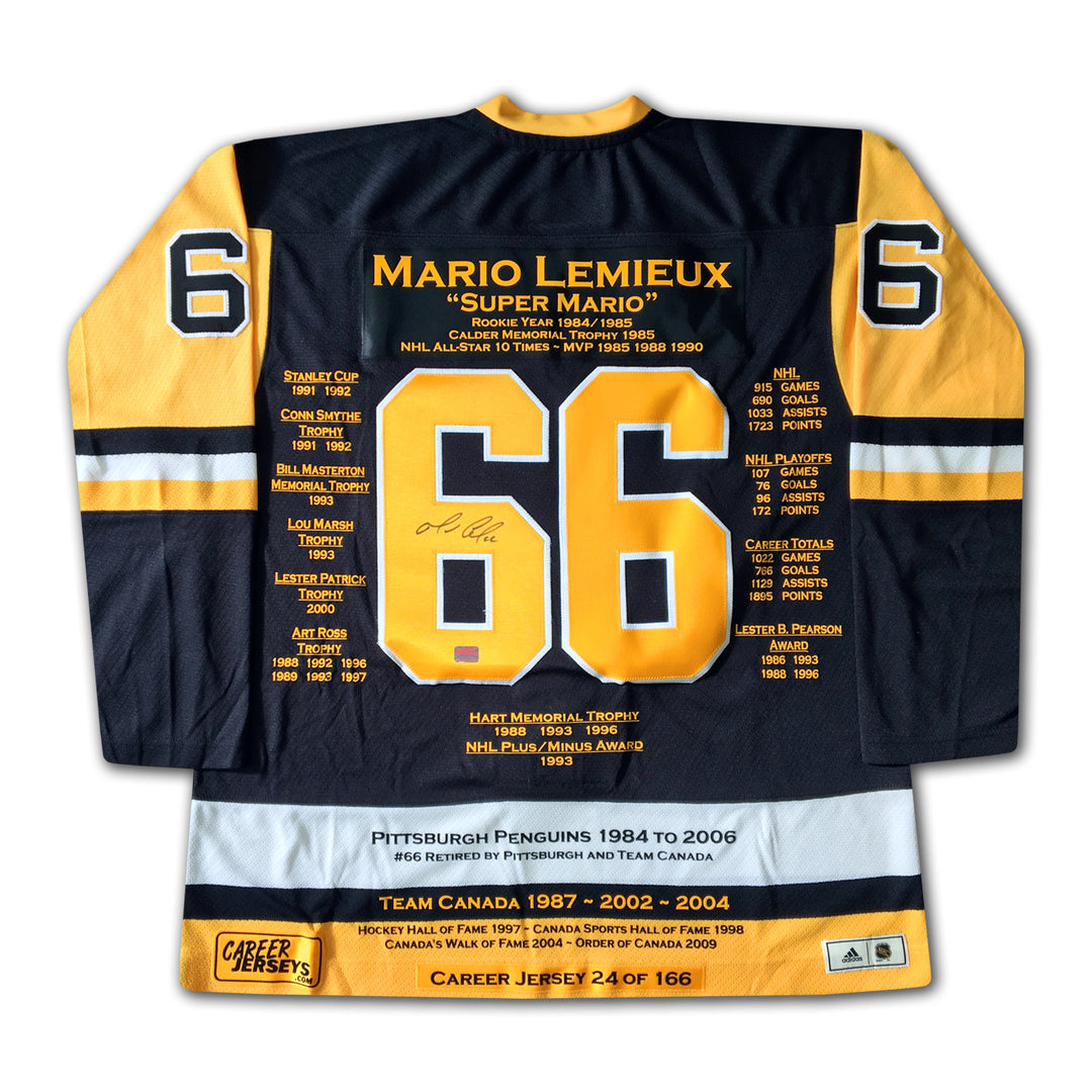 Mario Lemieux Career Jersey Signed - Ltd Ed 166 - Pittsburgh Penguins, Pittsburgh Penguins, NHL, Hockey, Autographed, Signed, CJCJH30014