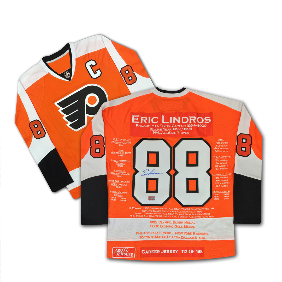 Eric Lindros Career Jersey Signed Ltd Ed 188 - Philadelphia Flyers, Philadelphia Flyers, NHL, Hockey, Autographed, Signed, CJCJH30500