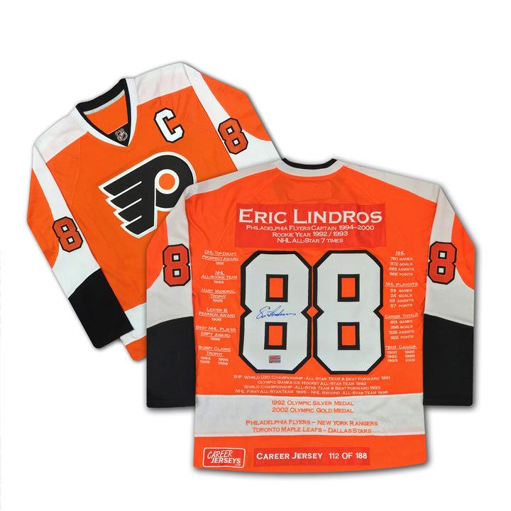 Eric Lindros Career Jersey Signed Ltd Ed 188 - Philadelphia Flyers, Philadelphia Flyers, NHL, Hockey, Autographed, Signed, CJCJH30500