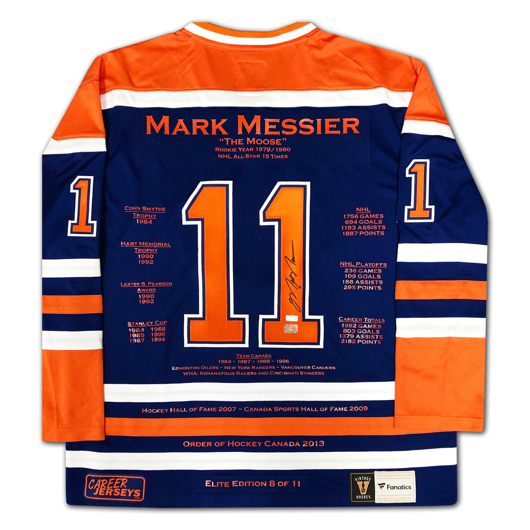 Mark Messier Career Jersey Elite Edition Of 11 Signed - Edmonton Oilers, Edmonton Oilers, NHL, Hockey, Autographed, Signed, CJCJH32899