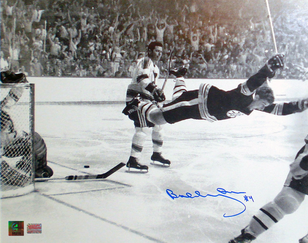 Bobby Orr "The Goal" Autographed 16X20 Photograph Boston Bruins, Boston Bruins, NHL, Hockey, Autographed, Signed, AAHPH30249