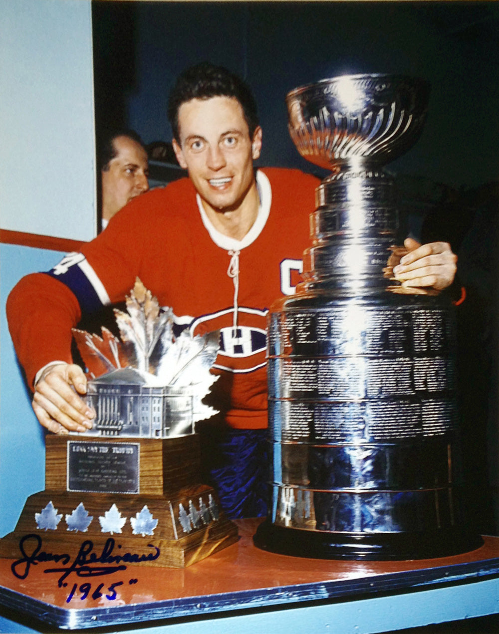 Jean Beliveau Signed 8X10 Photo (Stanley Cup) Montreal Canadiens, Montreal Canadiens, NHL, Hockey, Autographed, Signed, AAHPH30295