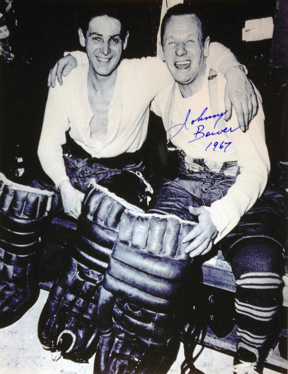 Johnny Bower & Terry Sawchuck Signed 8X10 Photograph Toronto Maple Leafs, Toronto Maple Leafs, NHL, Hockey, Autographed, Signed, AAHPH30296