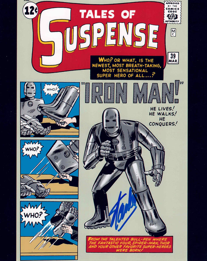 Stan Lee Signed Tales Of Suspense Iron Man 8X10 Photo, Marvel, Hollywood, Movie and Television, Autographed, Signed, AAOCM33380