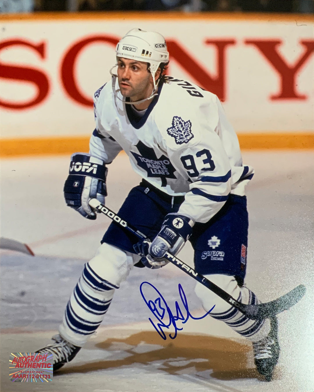 Doug Gilmour Signed 8X10 Toronto Maple Leafs Photo - White, Toronto Maple Leafs, NHL, Hockey, Autographed, Signed, AAHPH30265