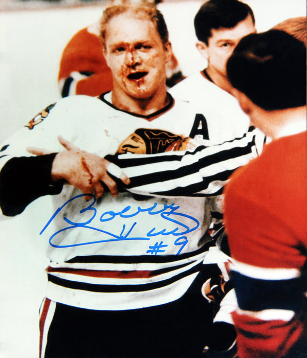Bobby Hull Signed 8X10 Photo - Chicago Blackhawks (Bloody), Chicago Blackhawks, NHL, Hockey, Autographed, Signed, AAHPH30243