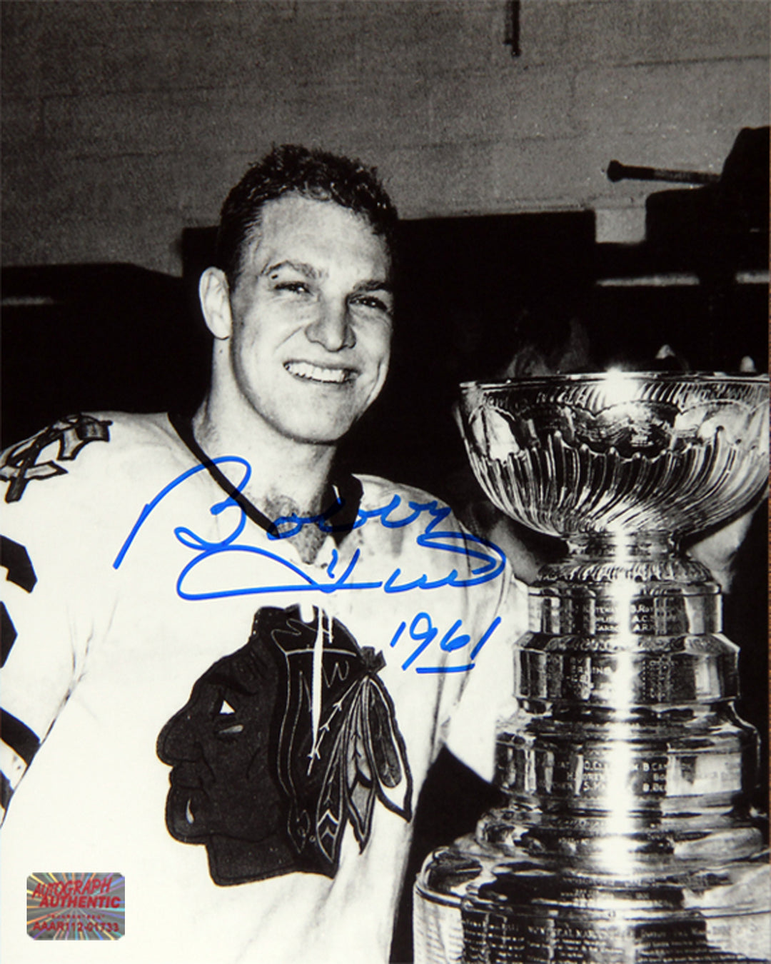 Bobby Hull Autographed 8X10 Photograph (Stanley Cup) Chicago Blackhawks, Chicago Blackhawks, NHL, Hockey, Autographed, Signed, AAHPH30245