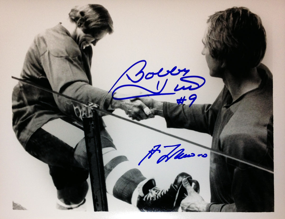 Bobby Hull & Guy Lafleur Signed 8X10 - Chicago - Montreal, Chicago Blackhawks, Montreal Canadiens, NHL, Hockey, Autographed, Signed, AAHPH30237