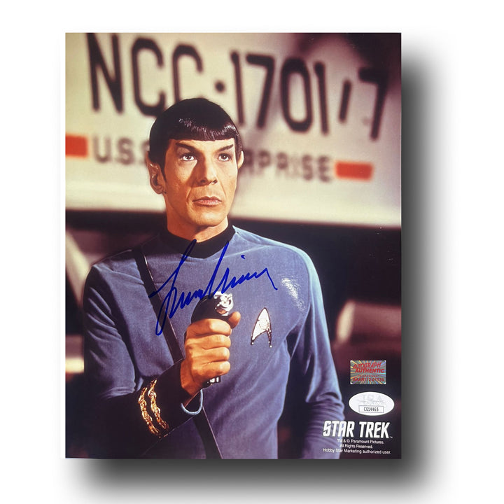 Leonard Nimoy Autographed Star Trek Photo - Spock With Phaser 8X10, Star Trek, Hollywood, Movie and Television, Autographed, Signed, AAOCM33469