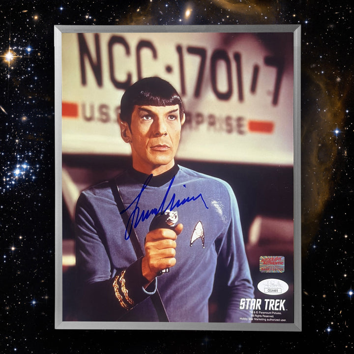 Leonard Nimoy Autographed Star Trek Photo - Spock With Phaser 8X10, Star Trek, Hollywood, Movie and Television, Autographed, Signed, AAOCM33469
