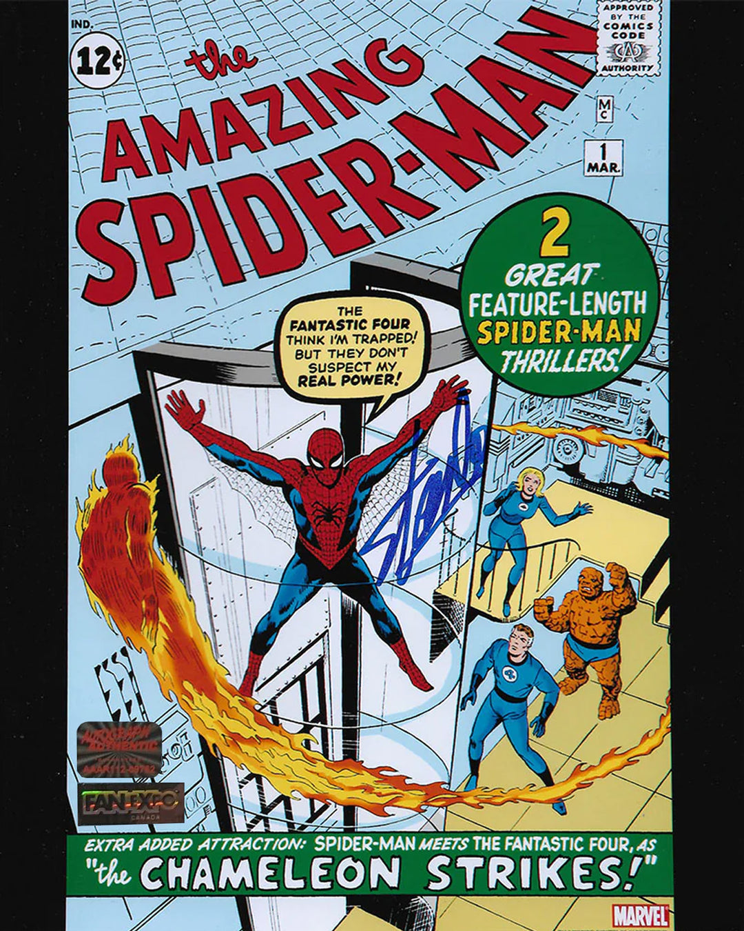 Stan Lee Signed 8X10: Amazing Spider-Man #1, Marvel, Pop Culture Art, Comics, Autographed, Signed, AAOCC33139