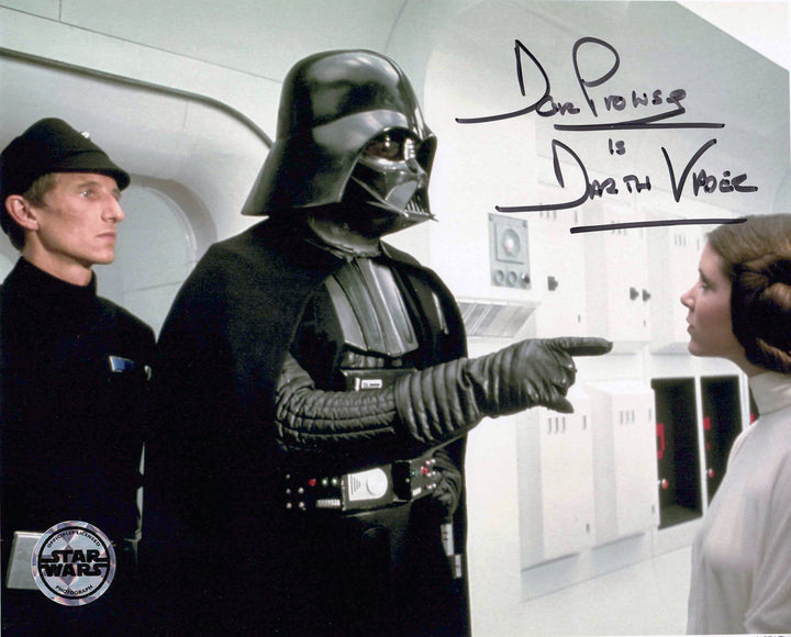 David Prowse Signed Star Wars 8X10 Leia & Darth Vader, Star Wars, Hollywood, Movie and Television, Autographed, Signed, AAOCM33395