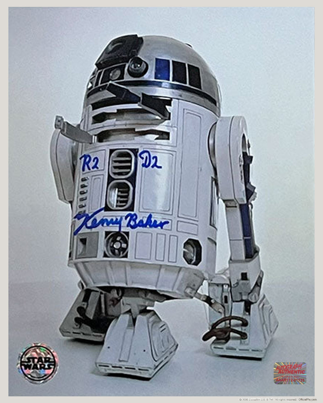 Kenny Baker Signed 8X10 R2-D2 Star Wars Photograph, Star Wars, Hollywood, Movie and Television, Autographed, Signed, AAOCM33319