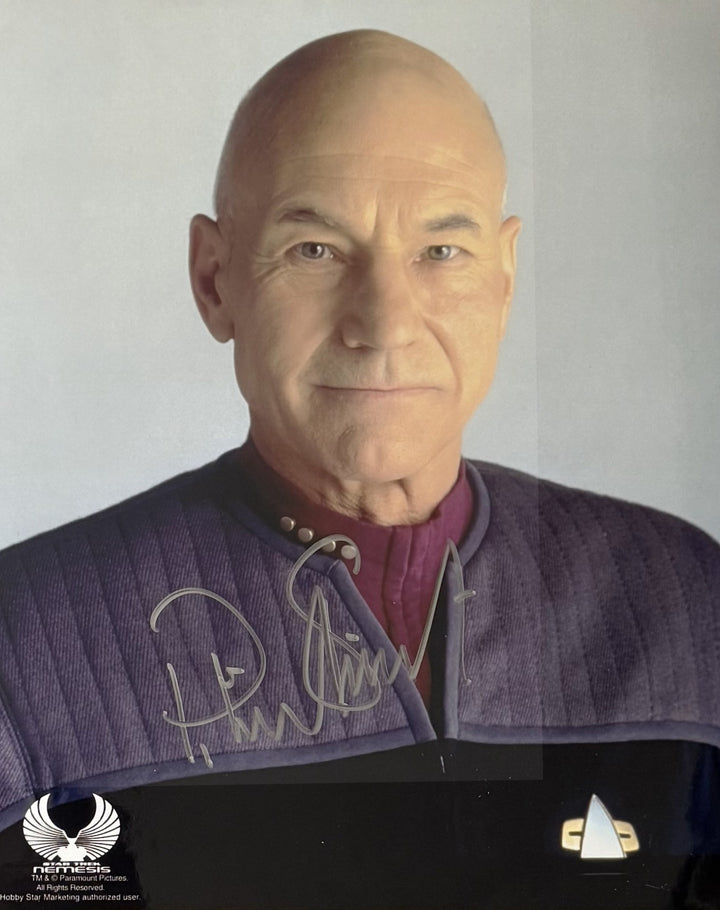Patrick Stewart Autographed Star Trek Nemesis Photo - Captain Picard 8X10, Star Trek, Hollywood, Movie and Television, Autographed, Signed, AAOCM33453