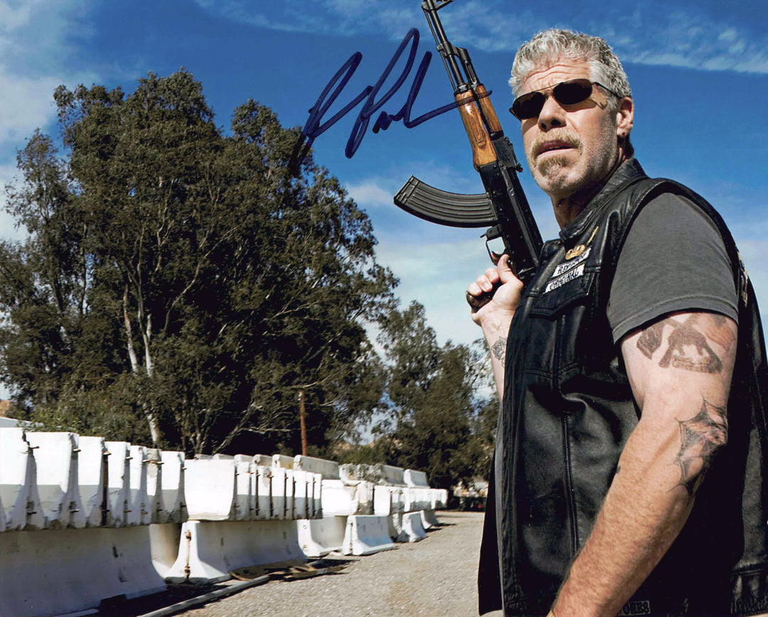 Ron Perlman Signed Sons Of Anarchy Ak-47 8X10 Photo, Sons of Anarchy, Hollywood, Movie and Television, Autographed, Signed, AAOCM33390