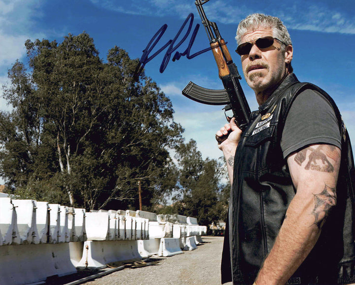 Ron Perlman Signed Sons Of Anarchy Ak-47 8X10 Photo, Sons of Anarchy, Hollywood, Movie and Television, Autographed, Signed, AAOCM33390