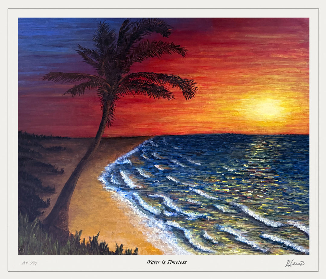 "Water Is Timeless" Art Print By Ryan Lewis Ltd Ed /77 (22.5" By 18"), Modern Art, Canadian Art, Art, Autographed, Signed, AAAPA33326