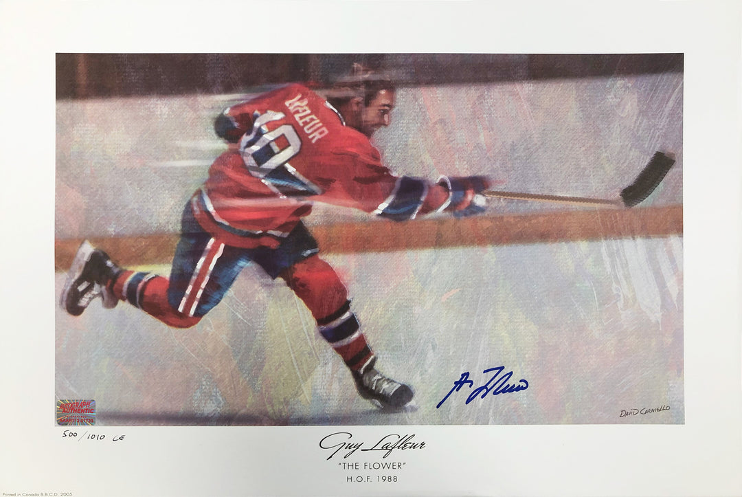 Guy Lafleur Autographed Limited Edition Lithograph Montreal Canadiens, Montreal Canadiens, NHL, Hockey, Autographed, Signed, AALCH30337