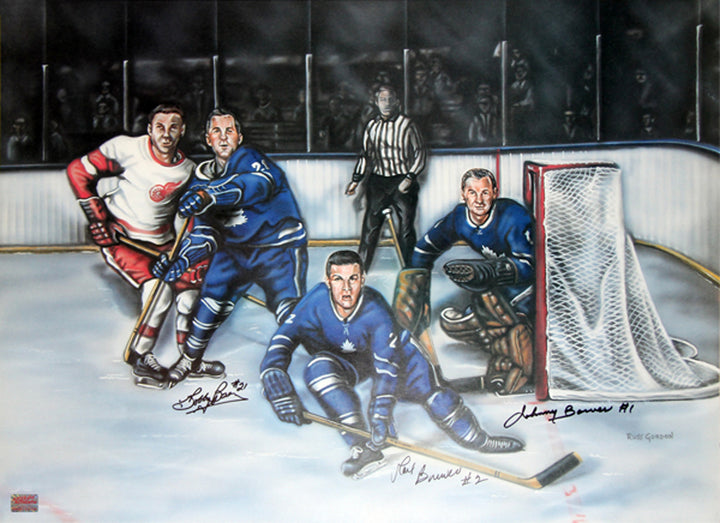 The Last Line Of Defence Signed By Baun, Brewer & Bower Toronto Maple Leafs, Toronto Maple Leafs, NHL, Hockey, Autographed, Signed, AALCH30359