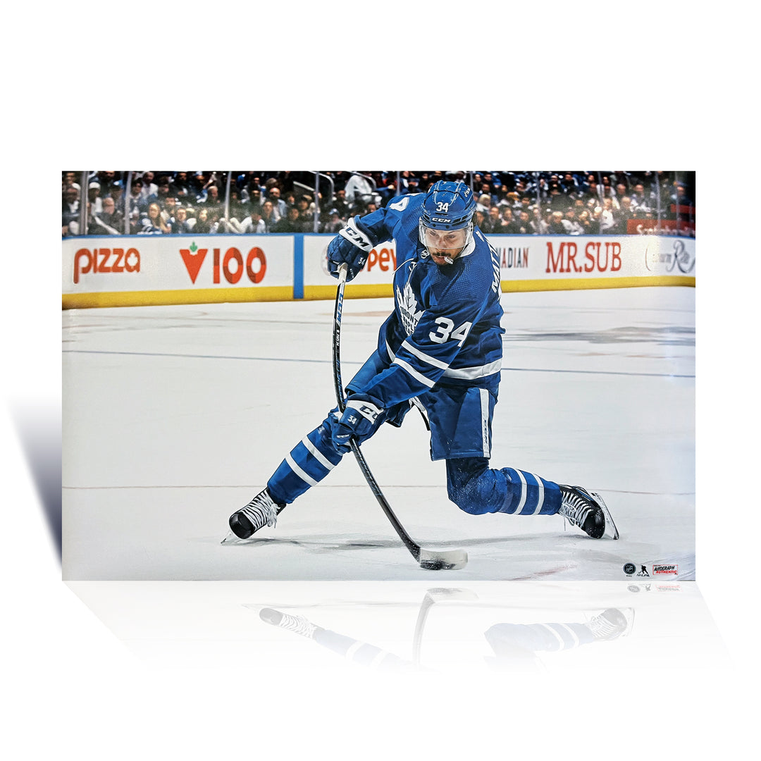 Auston Matthews Slapshot Poster Print - Toronto Maple Leafs 34" By 22", Toronto Maple Leafs, NHL, Hockey, Collectibile Memorabilia, AACMH33405